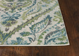 9' x 13' Polypropylene Ivory or Teal Area Rug