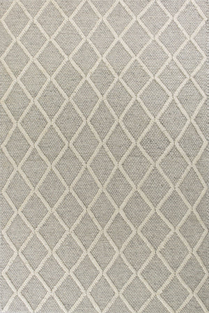 9'x13' Grey Hand Woven Diamond Pattern Indoor