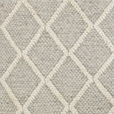 9'x13' Grey Hand Woven Diamond Pattern Indoor