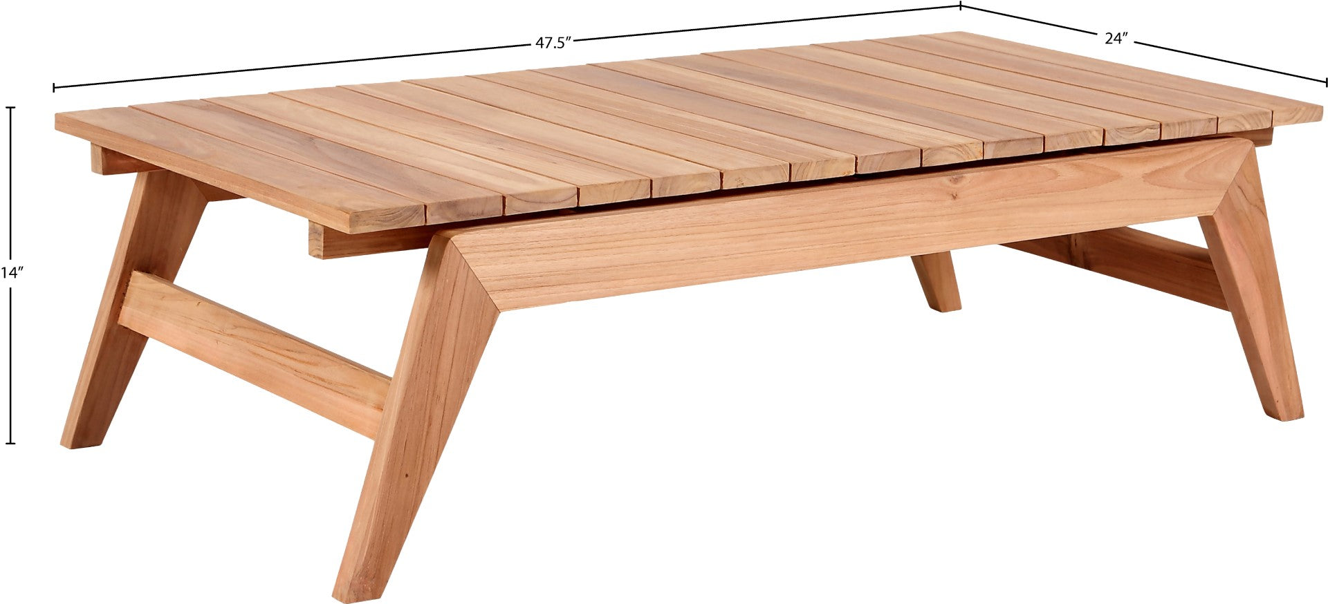 Tahiti Teak Wood Outdoor Coffee Table - Thumbnail 2