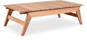 Tahiti Teak Wood Contemporary Natural Teak Outdoor Coffee Table - 47.5" W x 24" D x 14" H