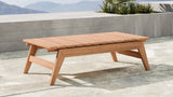 Tahiti Teak Wood Contemporary Natural Teak Outdoor Coffee Table - 47.5" W x 24" D x 14" H