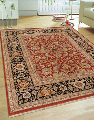 Pasargad Antique Melody Collection Navy Lamb's Wool Area Rug P-43 8X10-PASARGAD