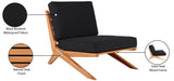 Tahiti Waterproof Fabric / Teak Wood / Foam Contemporary Black Waterproof Fabric Outdoor Chair - 31" W x 41" D x 30" H