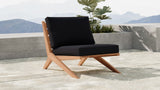 Tahiti Waterproof Fabric / Teak Wood / Foam Contemporary Black Waterproof Fabric Outdoor Chair - 31" W x 41" D x 30" H