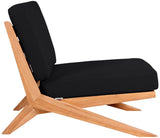 Tahiti Waterproof Fabric / Teak Wood / Foam Contemporary Black Waterproof Fabric Outdoor Chair - 31" W x 41" D x 30" H