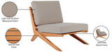 Tahiti Waterproof Fabric / Teak Wood / Foam Contemporary Grey Waterproof Fabric Outdoor Chair - 31" W x 41" D x 30" H