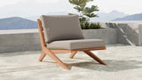 Tahiti Waterproof Fabric / Teak Wood / Foam Contemporary Grey Waterproof Fabric Outdoor Chair - 31" W x 41" D x 30" H