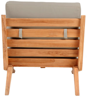 Tahiti Waterproof Fabric / Teak Wood / Foam Contemporary Grey Waterproof Fabric Outdoor Chair - 31" W x 41" D x 30" H