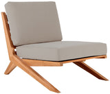 Tahiti Waterproof Fabric / Teak Wood / Foam Contemporary Grey Waterproof Fabric Outdoor Chair - 31" W x 41" D x 30" H