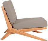 Tahiti Waterproof Fabric / Teak Wood / Foam Contemporary Grey Waterproof Fabric Outdoor Chair - 31" W x 41" D x 30" H