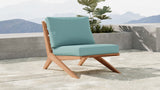 Tahiti Waterproof Fabric / Teak Wood / Foam Contemporary Blue Waterproof Fabric Outdoor Chair - 31" W x 41" D x 30" H