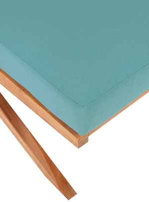 Tahiti Waterproof Fabric / Teak Wood / Foam Contemporary Blue Waterproof Fabric Outdoor Chair - 31" W x 41" D x 30" H