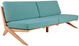Tahiti Waterproof Fabric / Teak Wood / Foam Contemporary Blue Waterproof Fabric Outdoor Sofa - 87" W x 41" D x 30" H