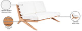 Tahiti Waterproof Fabric / Teak Wood / Foam Contemporary Off White Waterproof Fabric Outdoor Loveseat - 58.5" W x 41" D x 30" H