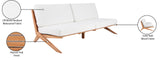 Tahiti Waterproof Fabric / Teak Wood / Foam Contemporary Off White Waterproof Fabric Outdoor Sofa - 87" W x 41" D x 30" H