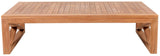 Anguilla Teak Wood Contemporary Natural Teak Outdoor Coffee Table - 55.5" W x 31.5" D x 14" H
