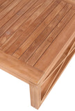 Anguilla Teak Wood Contemporary Natural Teak Outdoor Coffee Table - 55.5" W x 31.5" D x 14" H