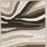 2' x 7' Natural Abstract Waves Wool Runner Rug