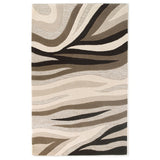 3'x5' Natural Beige Hand Tufted Abstract Waves Indoor Area Rug