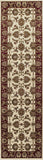 5'x8' Ivory Red Machine Woven Floral Traditional Indoor