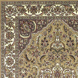 5'x8' Beige Ivory Machine Woven Floral Medallion Indoor Area Rug