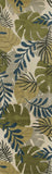 8' Ivory Hand Tufted Oversized Tropical Leaves Indoor Runner