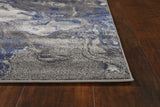 5'x8' Grey Machine Woven Abstract Watercolor Indoor Area Rug