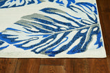 5'x8' Grey Blue Machine Woven Tropical Indoor Area Rug