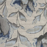 5' x 8' Grey or Blue Floral Indoor Area Rug