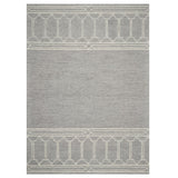 5' x 7' Grey Geometric Pattern Wool Indoor Area Rug