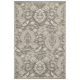 7' x 9' Grey Floral Vine UV Treated Indoor Area Rug