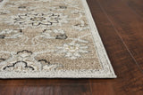 7'x10' Beige Grey Machine Woven UV Treated Floral Traditional Indoor Outdoor Area Rug