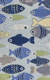 5' x 7' Light Blue School of Fish Indoor Area Rug