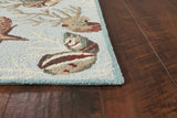 5' x 7' Blue Corals and Shells Indoor Area Rug