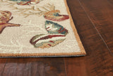 5' x 7' Beige Corals and Shells Indoor Area Rug