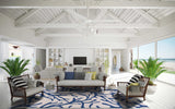 5' x 7' Ivory or Blue Coral Indoor Area Rug