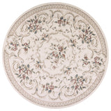 8' Round Polypropylene Ivory Area Rug