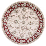 8' Round Polypropylene Ivory or Red Area Rug