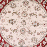 8' Round Polypropylene Ivory or Red Area Rug