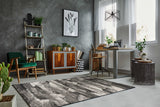 5' x 8' Grey Abstract Design Indoor Area Rug