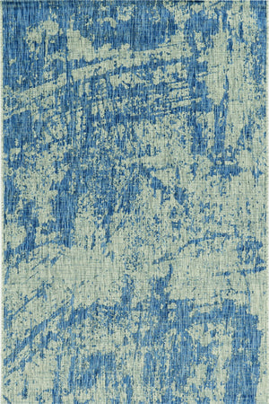 8' x 11' Grey or Denim Abstract Brushstrokes UV Treated Indoor Area Rug