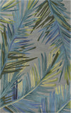 4'x6' Grey Blue Hand Tufted Tropical Palms Indoor Area Rug