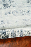 5' x 8' Ivory or Silver Abstract Brushstrokes Viscose Indoor Area Rug