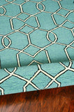 5' x 7' Spa Geometric Trellis UV Treated Indoor Area Rug