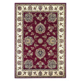 Red Ivory Machine Woven Traditional Octagon Indoor Area Rug