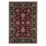 Red Black Machine Woven Traditional Octagon Indoor Area Rug