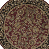 Red Black Machine Woven Traditional Octagon Indoor Area Rug