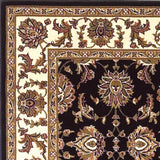 Black Ivory Machine Woven Traditional Octagon Indoor Area Rug