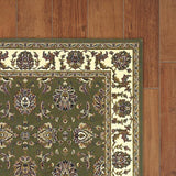 Green Ivory Machine Woven Traditional Octagon Indoor Area Rug